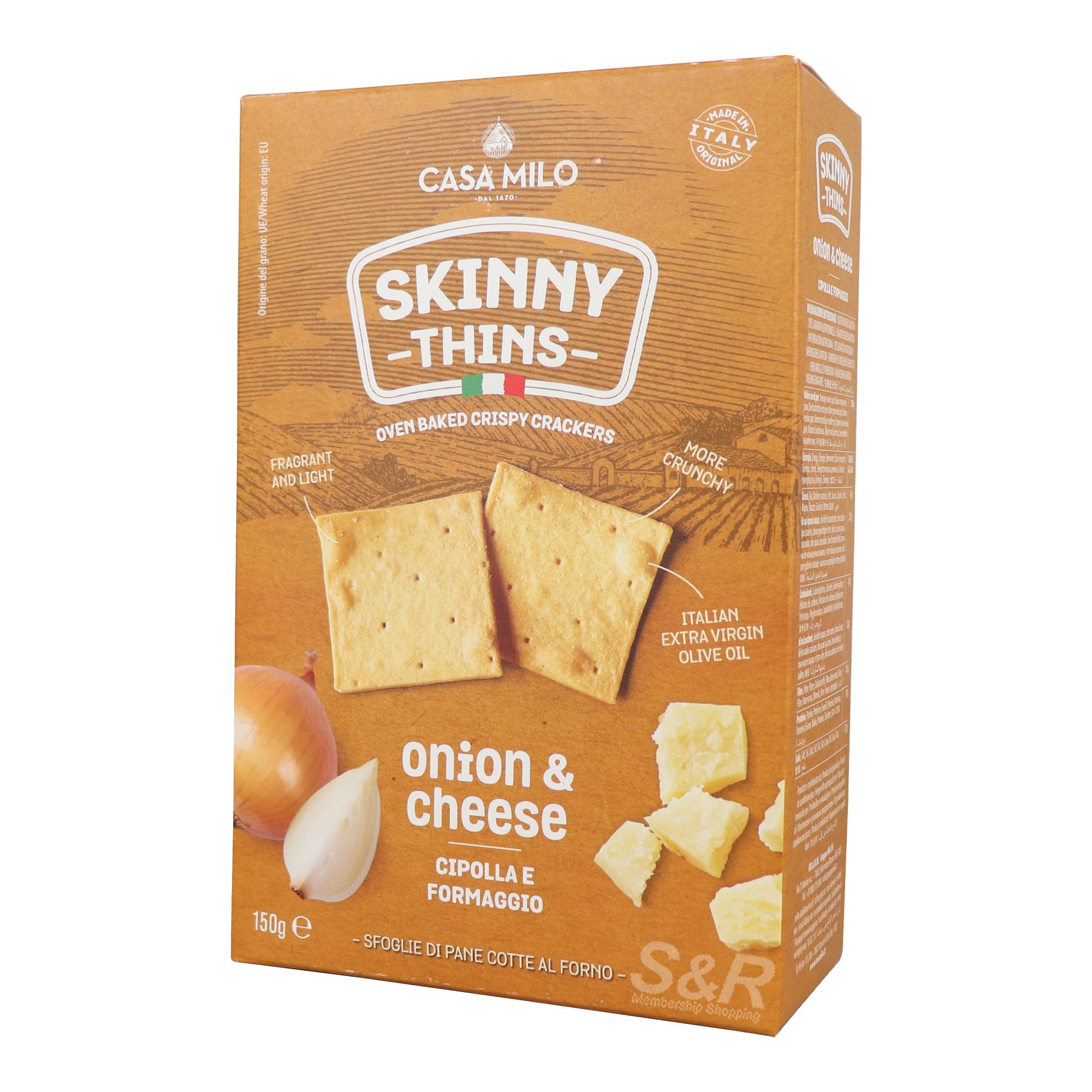 Casa Milo Skinny Thins Onion & Cheese 150g